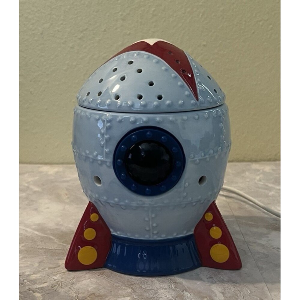 Scentsy Blast Off Rocket Blue Wax Warmer Space Ship Night Light Retired